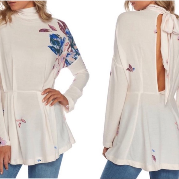 NWT Free People Gemma mock neck tunic in ivory size Medium - Picture 5 of 8